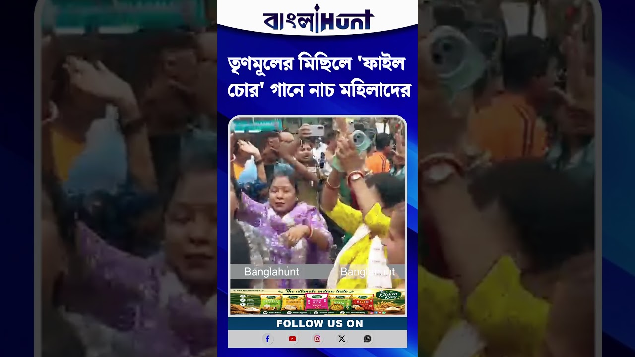 কালীঘাট তৃণমূলের মিছিলে 'ফাইল চোর' গানে নাচ মহিলাদের