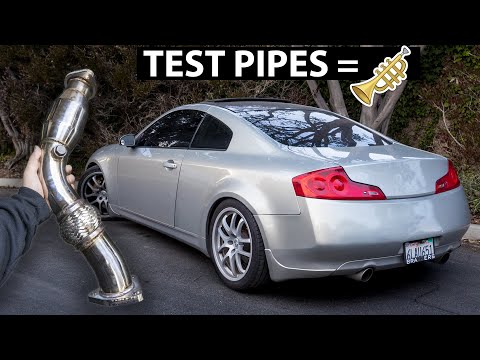 Installing Resonated Test Pipes on my G35 Coupe + Revs and Flybys!