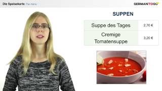 Day 135 - How to understand a German menu / Eine deutsche Speisekarte 