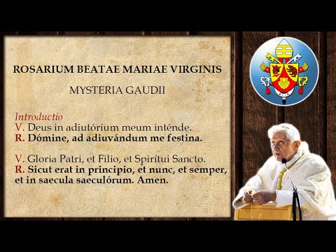 ➕MISTERIOS GOZOSOS - "SANCTUM ROSARIUM" en LATÍN (con letra) con el PAPA BENEDICTO XVI
