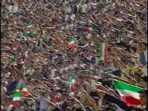 IRANIAN FOOTBALL FANS GIVE NAZI SALUTES DURING THE GERMAN NATIONAL ANTHEM