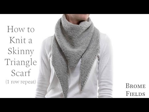 How to Knit a Skinny Triangle Scarf in Garter Stitch + Free Pattern