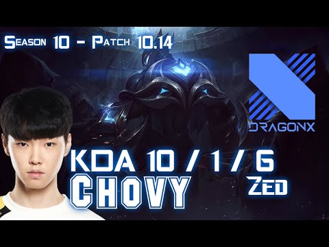 DRX Chovy ZED vs GALIO Mid - Patch 10.14 KR Ranked
