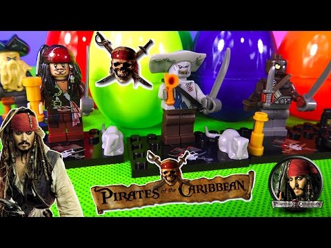 Pirates of the Caribbean Jack Sparrow & more! Toys like LEGO Minifigures for kids by TheSurpriseEggs Video