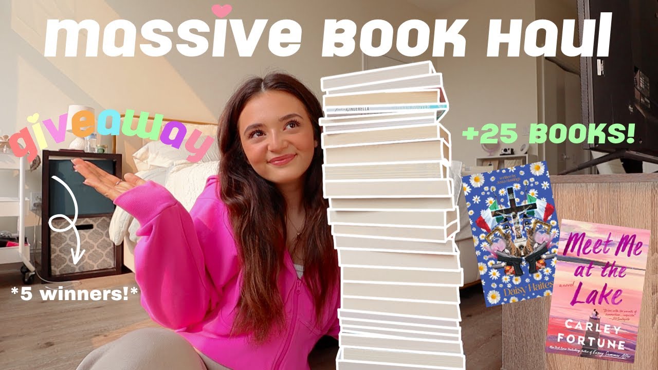 *HUGE* BOOK HAUL + GIVEAWAY! 📖✨🎀🧸💌
