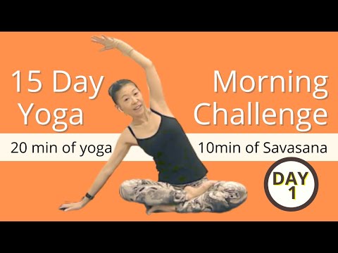 【30Min Vinyasa】15 Days Morning Yoga Challenge  with 10 Min Savasana Day01