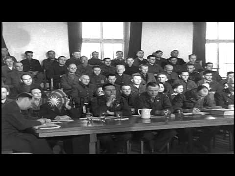 Trial of 61 accused war criminals associated with Mauthausen Camp,  before a trib...HD Stock Footage