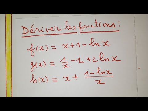 ♦️♦️Dériver les fonctions ln log logarithme f(x)=x+1-lnx g(x)=1/x-1+2lnx h(x)=x+1-lnx/x fonctions ln
