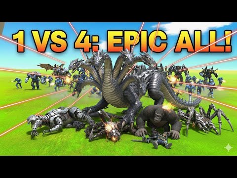 GOD HYDRA vs ALL CYBORG UNITS! 😱 - 1 VS 10 EPIC BATTLE | Animal Revolt Battle Simulator (ARBS)