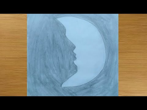 How To Draw Moonlight scenery Easy Drawing _ Step By Step ...