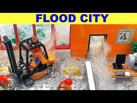 LEGO FLOOD CITY - TRAIN Crash - DAM Collapse - Full ACTION Disaster - ep 57