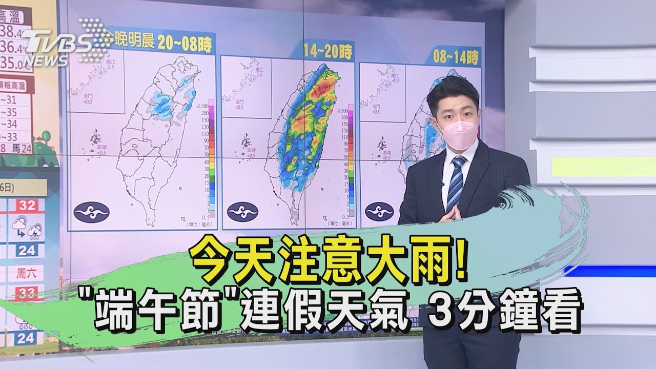 今天注意大雨！「端午節」連假天氣　3分鐘看