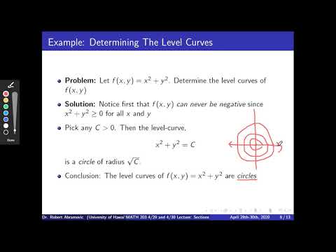 MATH 203 4/29 & 4/30 Lecture: 7.1 & 7.2 - Functions of Two Variables and Partial Derivatives