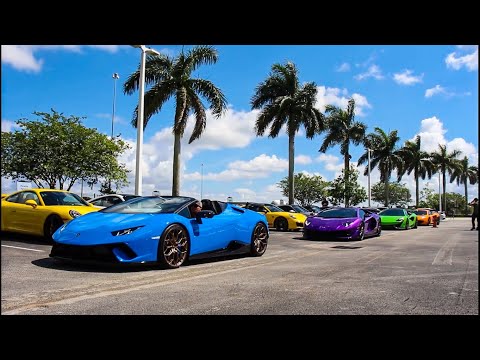 CRAZY SUPERCARS Pull-Ins (Lamborghini, Ferrari, Porsche) l Supercar Saturdays Florida Video
