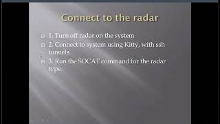 03 Connect to the radar