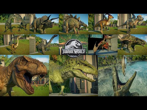 Jurassic World (2015) All 13 Dinosaurs & Species Max Eggs Release Animations - JWE2