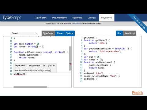 Learning TypeScript Fundamentals Up and Running with Functions | packtpub com