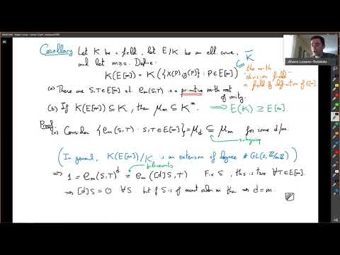 Elliptic Curves - Lecture 13a - The Weil pairing (consequences)