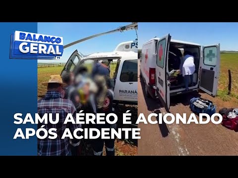 Acidente deixa motociclista em estado grave na PR-463, em Colorado; Samu aéreo foi acionado