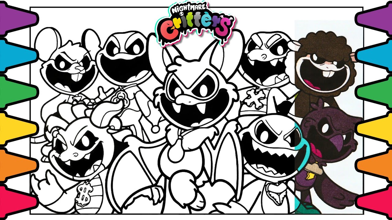 Nightmare Critters Coloring Page | Poppy Playtime Chapter 4 | NCS Music