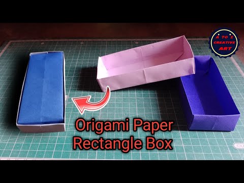How To Make Origami Rectangle Box Easy / Paper Rectangle Box Tutorial #atozcreativeart