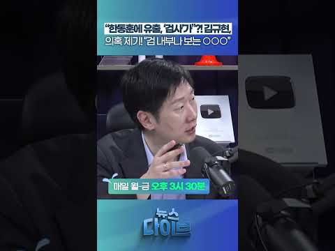 “한동훈에 유출, ‘검사’가”?! #뉴스다이브 #김승원 #한동훈 #김민석