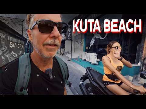 KUTA BEACH is the NAUGHTIEST SURFING TOWN in  BALI 🇮🇩