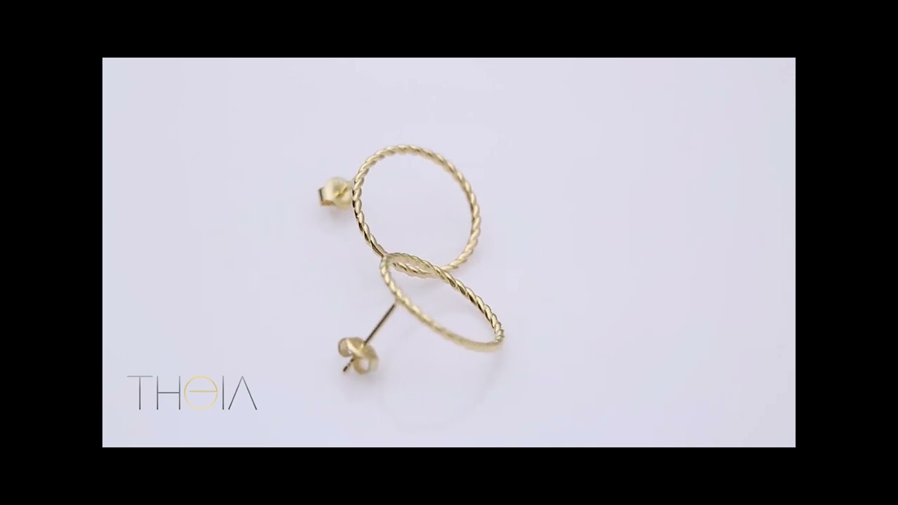 Auger Design Hollow Circle Stud Earring Jewelry