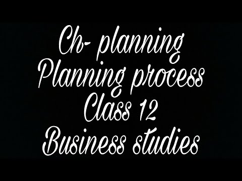 Planning Process (Class 12 Business Studies) Video