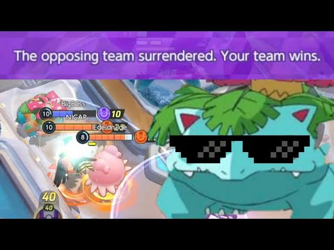 Venusaur dabs on the enemies so hard that they surrender at 5 minutes - Pokemon Unite (1970 Master)