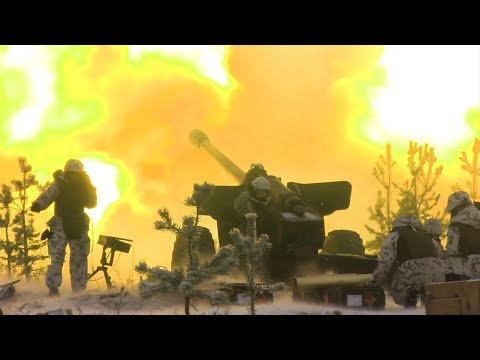 Finnish Artillery in Action - Training in Cold-Weather Conditions