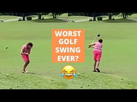 The Worst Golf Swing Ever? | Pink Grandma’s Terrible Golf Swing