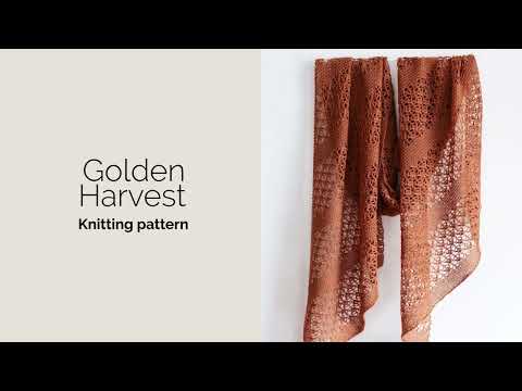 Golden Harvest knitting pattern // Bias rectangle shawl for relaxing lace knitting
