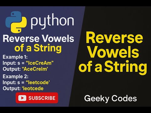 Reverse Only Vowels In A String Python Two Pointer Trick