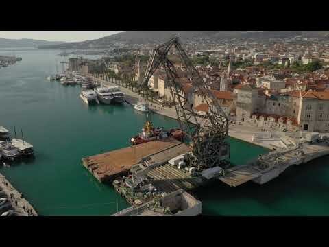 Demontaža središnjeg dijela starog čiovskog mosta