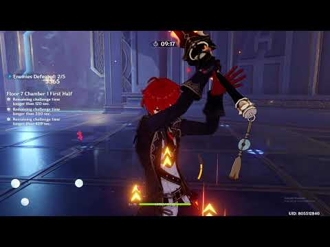 Diluc solo Abyss 7-1  Kaeya amber support level 10 only