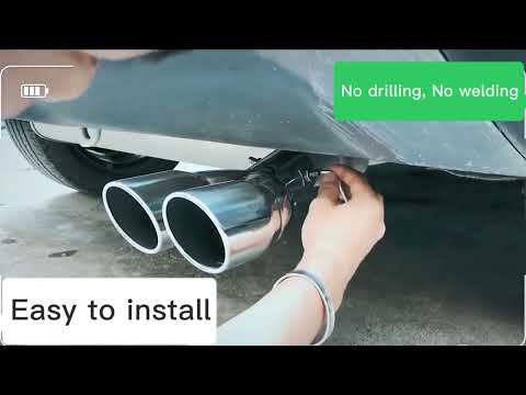 Stainless Steel Dual Exhaust Tip Adjustable Universal Car Decoration