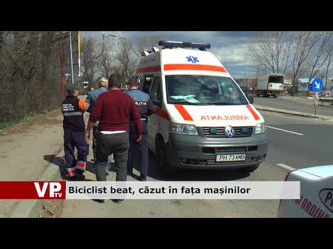 Biciclist beat, căzut în fața mașinilor