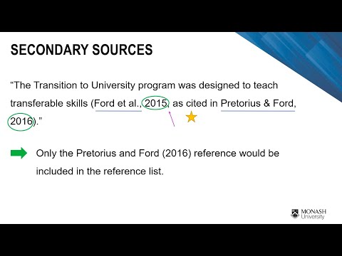 Referencing secondary sources in both the APA 7th and...