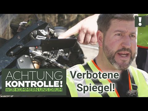VERBOTENES Zubehör! Zu schmale Motorrad-Rückspiegel ohne EG-Typengenehmigung! | Achtung Kontrolle