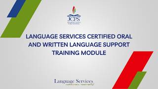 JCPS Certified Oral and Written Language Support Training Module
