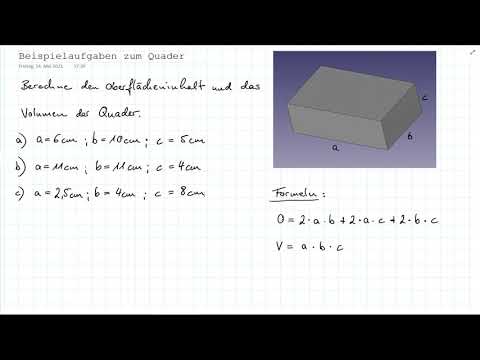 Aufgaben Quader