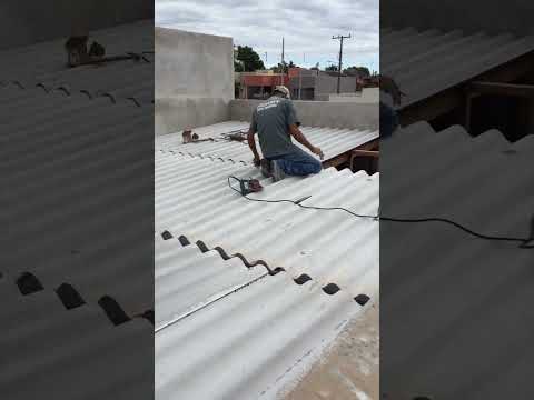 MONTANDO A COBERTURA COM TELHA FIBROCIMENTO 5mm PARTE 03
