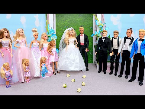 Barbie doll and Ken Wedding Day! Bridesmaids routine! Play Toys traditions