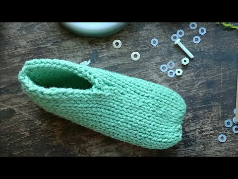 Square Slippers for Double Knitting Boards