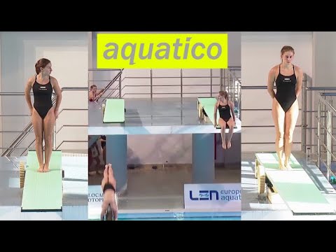 Divers Louna Iacazzi, Laina Remund (Switzerland Team) at LEN 2022 - 3m Synhro | Beautiful diving
