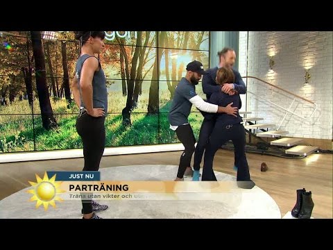 Blooper: Tilde och Peter "tränar" parträning - Nyhetsmorgon (TV4)