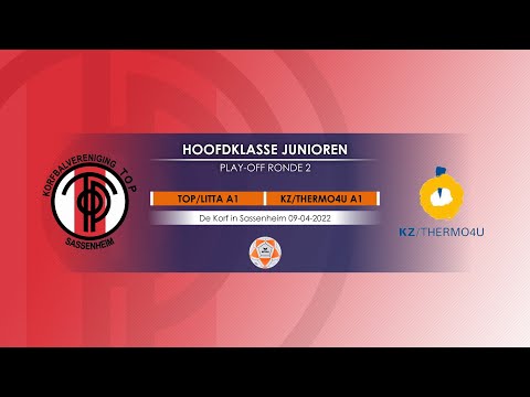Play-off ronde 2 in de Hoofdklasse Junioren: TOP/LITTA A1 -  KZ/THERMO4U A1 op zaterdag 09-04-2022