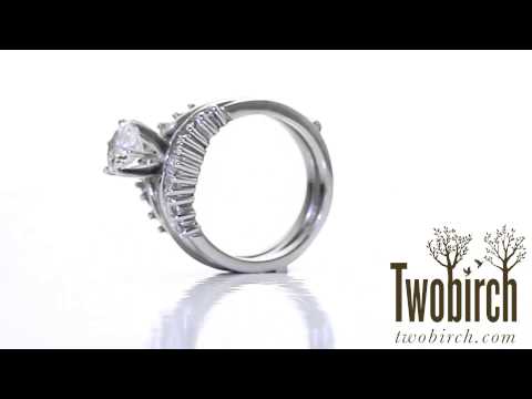 0.65ct. Baguette and Round Contour Ring Jacket Enhancer - TwoBirch  TB-GUARD-0017-WG-I