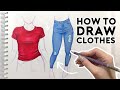 HOW TO DRAW CLOTHES Sketching Coloring Tutorial